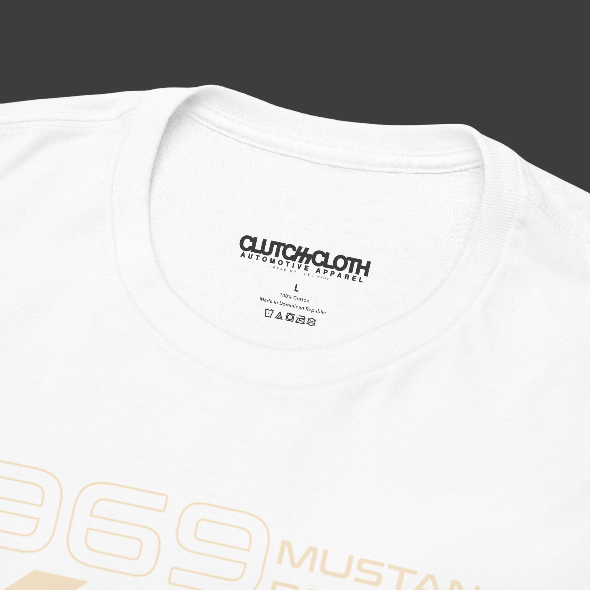 CarWorldDesign X Clutch — 69 Mustang Boss 302 T‑Shirt