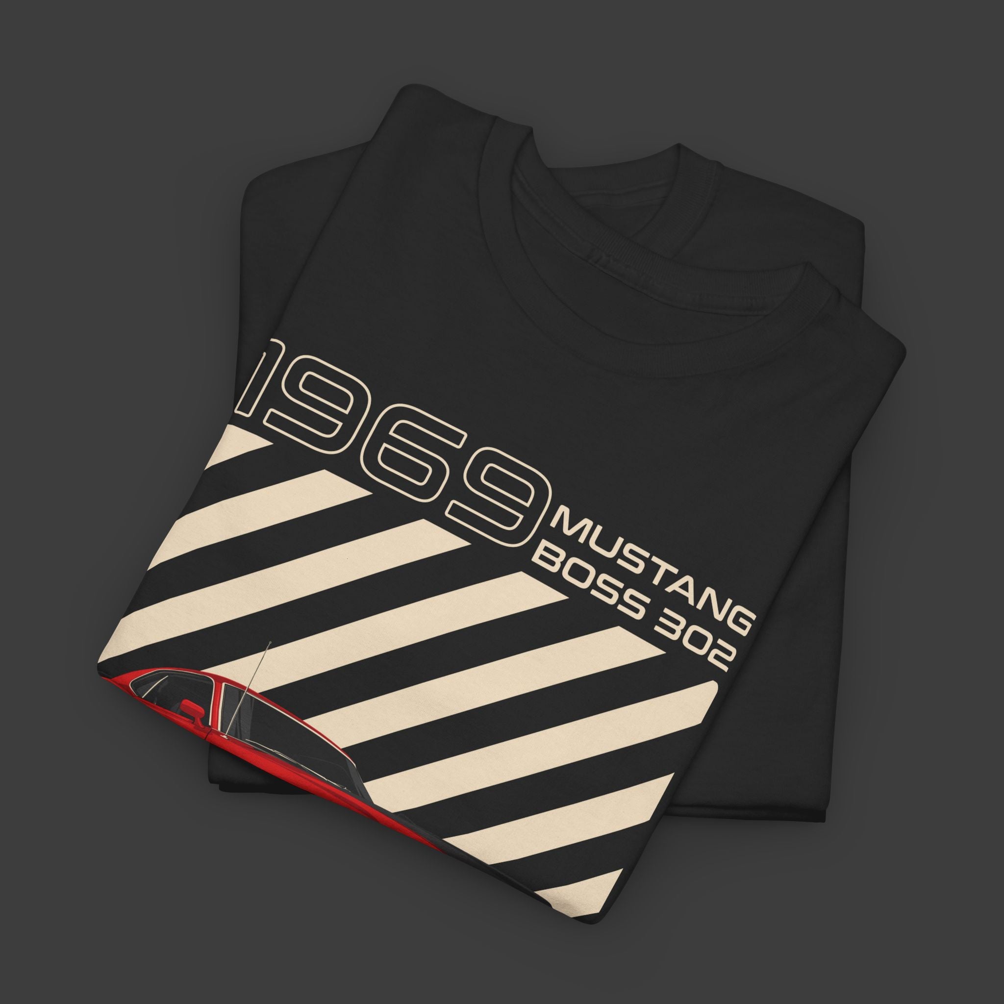 CarWorldDesign X Clutch — 69 Mustang Boss 302 T‑Shirt
