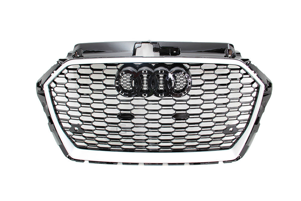 17-20 AUDI A3 S3 8V - RS STYLE FRONT HONEYCOMB GRILLE