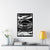 Gravel Goblin Matte Vertical Poster – Bold matte vertical poster displayed in a living room setting featuring a detailed Gravel Goblin rally car design with high-contrast graphics and sleek typography. Perfect for rally and Subaru enthusiasts.