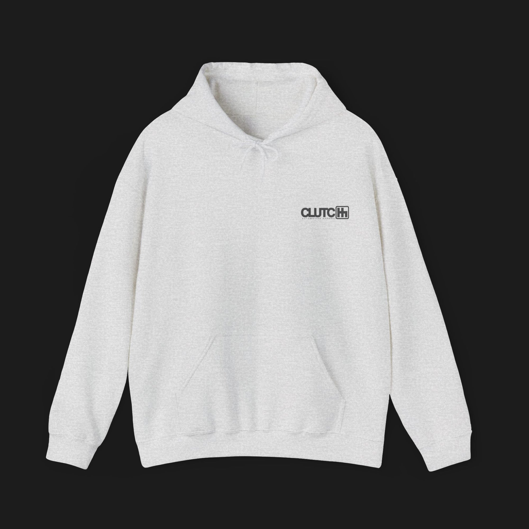 Front of 69 SS V8 Automotive Graphic Hoodie – Ash unisex hoodie featuring a detailed rear view of a 1969 Camaro SS with bold 'V8' lettering in black. Perfect for muscle car enthusiasts.