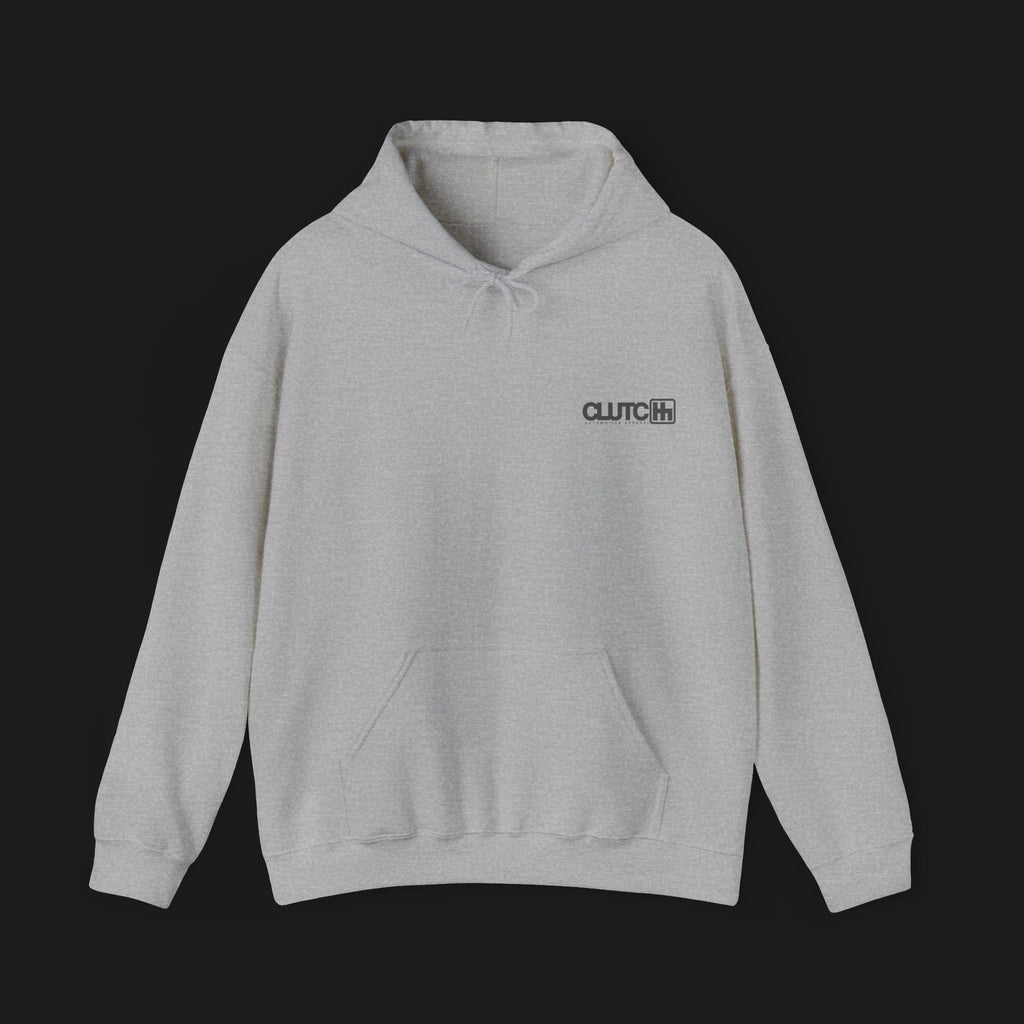 Front of 959 Classic Automotive Graphic Hoodie – Sport Grey unisex hoodie featuring a side profile of a Porsche 959 with large '959' text in white. Perfect for classic car and Porsche enthusiasts.