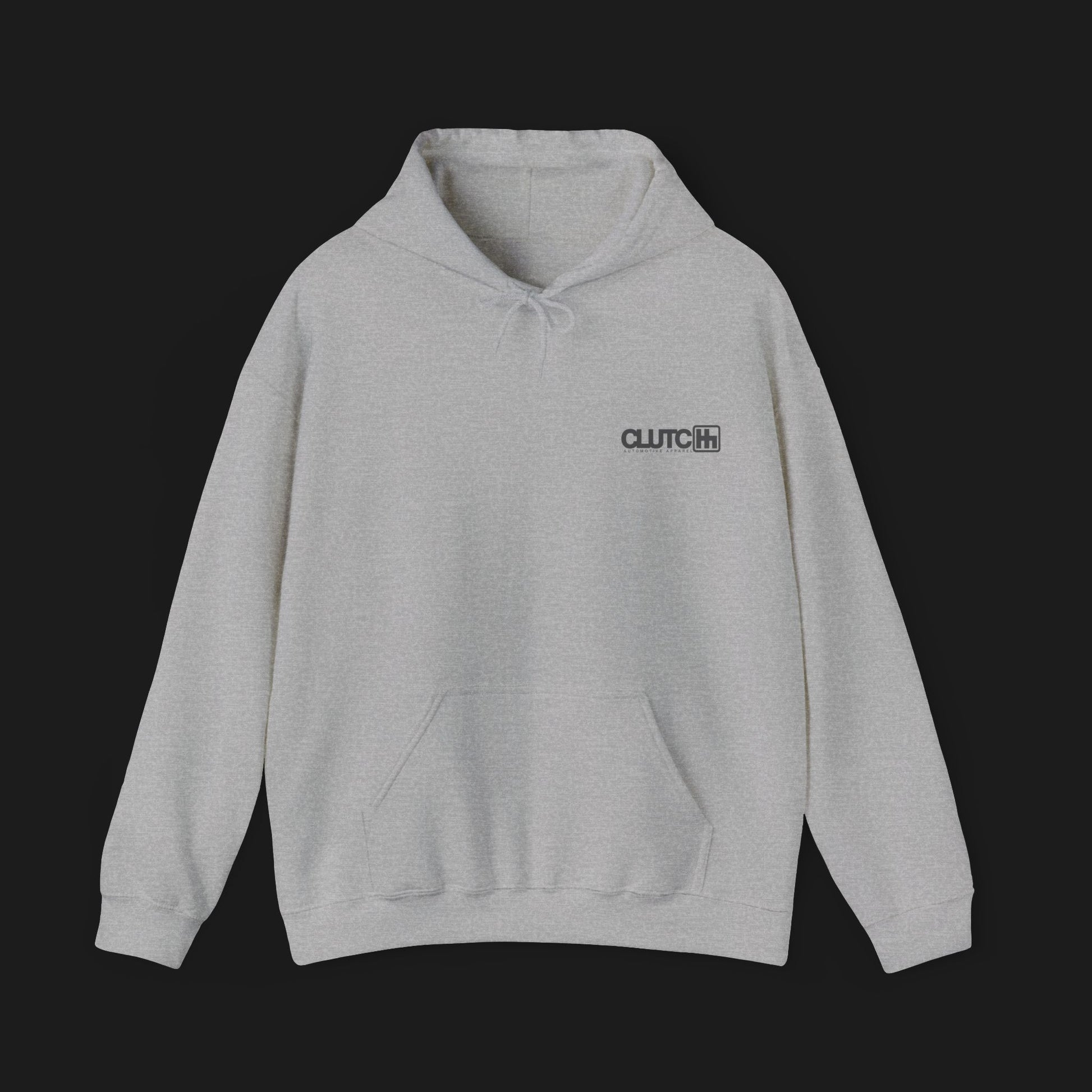 Front of 959 Classic Automotive Graphic Hoodie – Sport Grey unisex hoodie featuring a side profile of a Porsche 959 with large '959' text in white. Perfect for classic car and Porsche enthusiasts.