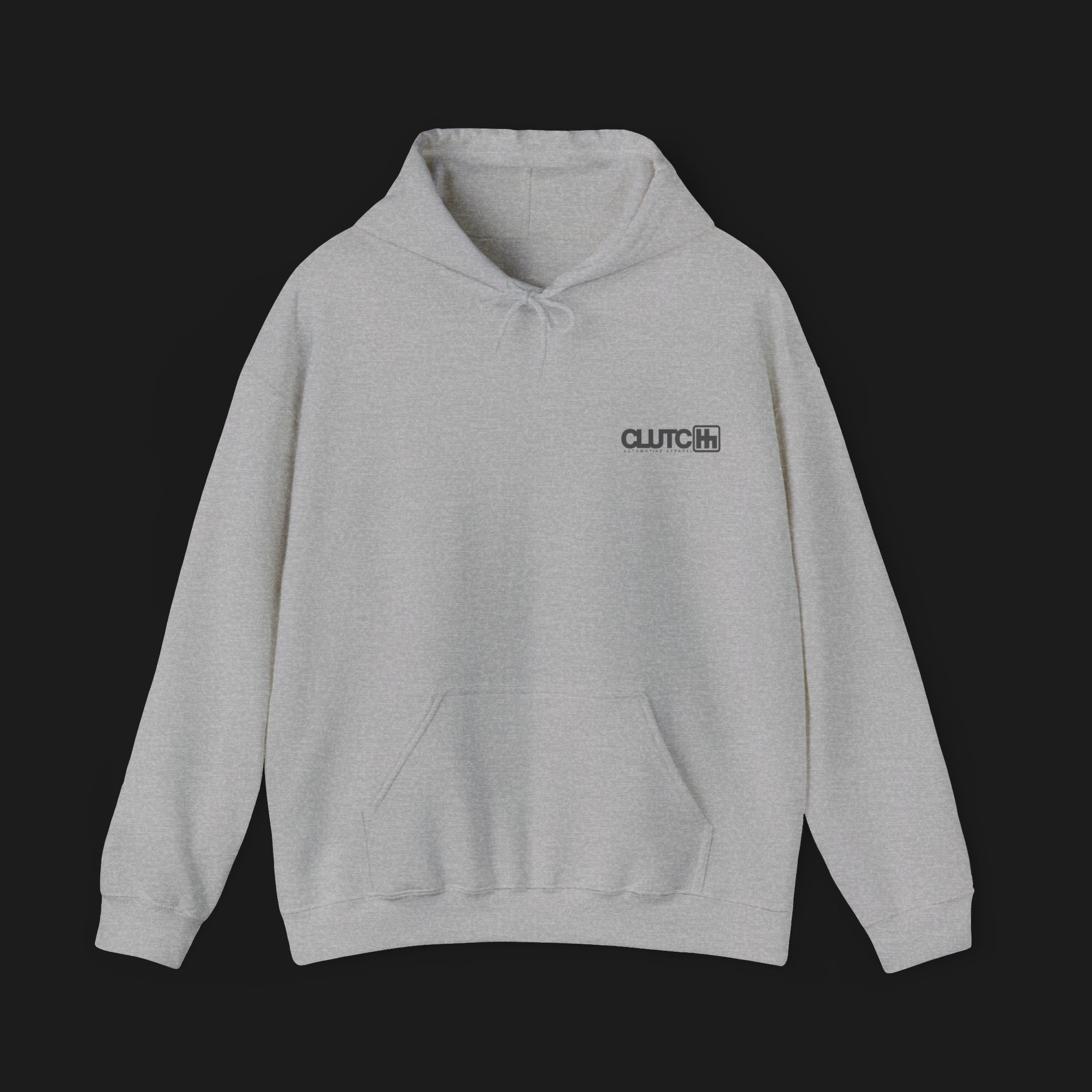Front of 959 Classic Automotive Graphic Hoodie – Sport Grey unisex hoodie featuring a side profile of a Porsche 959 with large '959' text in white. Perfect for classic car and Porsche enthusiasts.