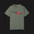 Front Angle of Clutch Shift Automotive Graphic T-Shirt – Green tee with "Clutch Shift" text and red gear shift design. Perfect gift for car enthusiasts and motorsport fans.