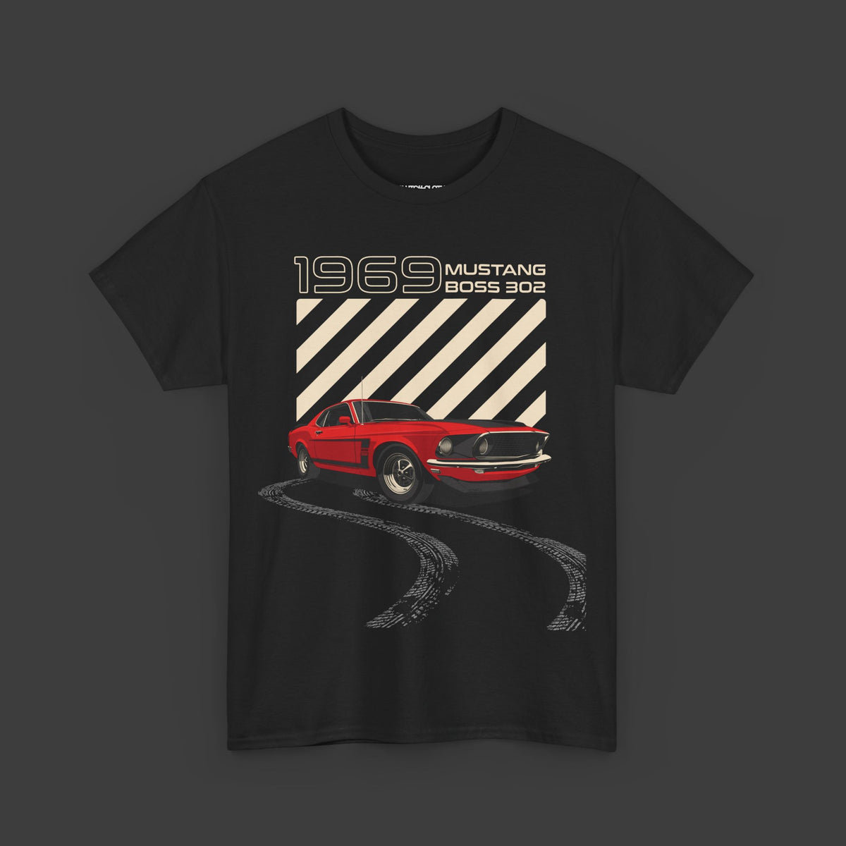 CarWorldDesign X Clutch — 69 Mustang Boss 302 T‑Shirt
