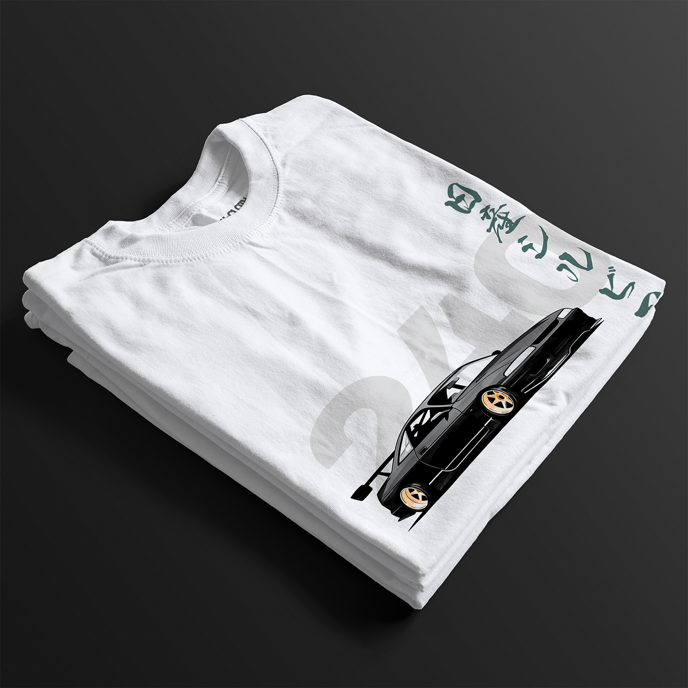 Folded White 240 Drift Culture Automotive Graphic T-Shirt featuring a 240 car drifting design, unisex car culture gift