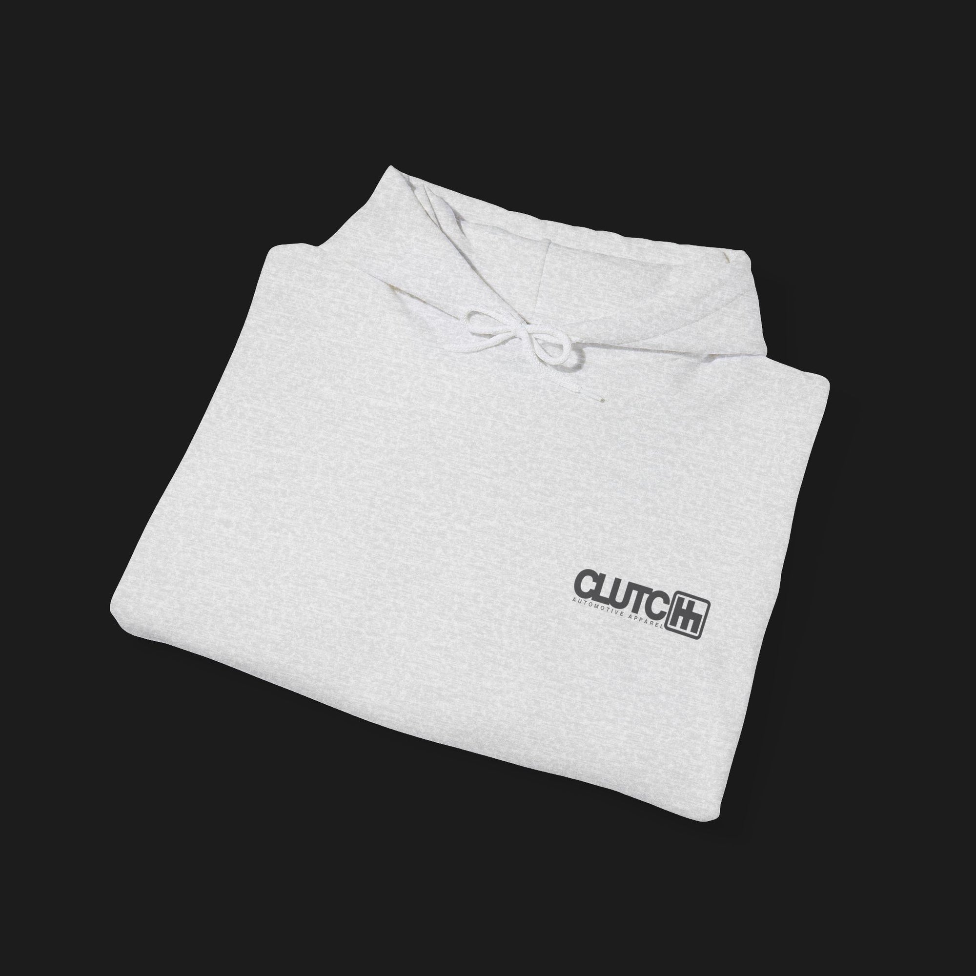 Folded 69 SS V8 Automotive Graphic Hoodie – Ash unisex hoodie featuring a detailed rear view of a 1969 Camaro SS with bold 'V8' lettering in black. Perfect for muscle car enthusiasts.