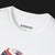 Collar of Race Ready Automotive Graphic T-Shirt – White unisex tee featuring a racing driver adjusting a red and white helmet with checkered flag details. Perfect for motorsport enthusiasts and race fans.