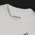 Collar of V8 Racing Stripes Automotive Graphic T-Shirt – Ice White unisex tee featuring a series of sleek black racing stripes with V8 cars in a diagonal formation. Perfect gift for motorsport and muscle car enthusiasts.