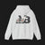 Back of 69 SS V8 Automotive Graphic Hoodie – Grey unisex hoodie featuring a detailed rear view of a 1969 Camaro SS with bold 'V8' lettering in black. Perfect for muscle car enthusiasts.