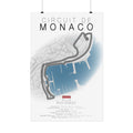 Circuit de Monaco F1 Track Details Poster – Stylish automotive poster featuring the Monaco Grand Prix circuit map, track statistics, and key details. Ideal gift for Formula 1 and racing enthusiasts.