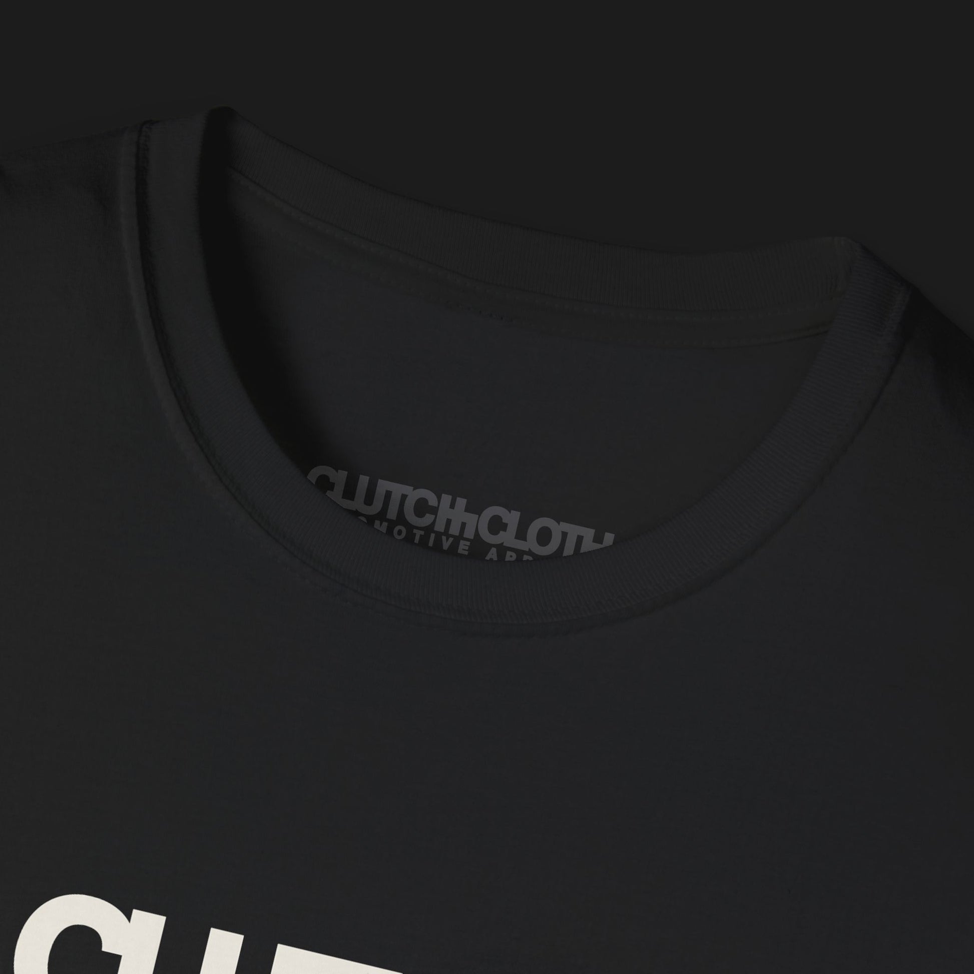 Garage Built Street Legend Automotive Graphic T-Shirt – black tee collar with bold "Garage Built Street Legend" text on the back. Perfect for car enthusiasts and motorsport fans.