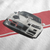 Close up of 911 GT-R Nemesis, Forever Rivals Automotive Graphic T-Shirt Design – White unisex tee featuring a front-facing Porsche 911 and GT-R graphic with a red geometric background. Perfect gift for car enthusiasts and JDM fans.