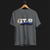Front of Charcoal R34 GT-R Automotive Graphic T-Shirt featuring a blue Nissan Skyline with gold accents and Japanese calligraphy design, unisex car enthusiast gift