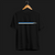 Front of CW Rally 83 Automotive Graphic T-Shirt – Black unisex tee with a minimalist rally car graphic and blue and grey racing stripes. Perfect gift for rally enthusiasts and motorsport lovers.
