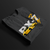 Folded Black RX-7 Rotary Legend Automotive Graphic T-Shirt featuring a yellow Mazda RX-7 with Japanese text and RX-7 lettering, unisex car enthusiast gift