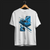 World Rally Pursuit of Excellence 22B Automotive Graphic T-Shirt – White unisex tee featuring a detailed blue Subaru 22B rally car graphic with racing-inspired elements. Ideal gift for Subaru fans and motorsport enthusiasts.